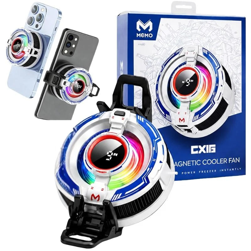 CX16 Magnetic Mobile Cooling Fan – Semiconductor RGB Phone Cooler for Android & iPhone