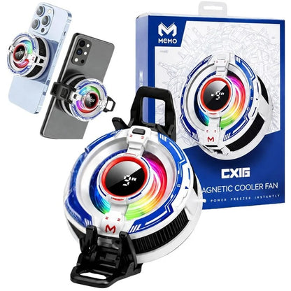 CX16 Magnetic Mobile Cooling Fan – Semiconductor RGB Phone Cooler for Android & iPhone