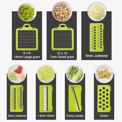 Multifunctional 16-in-1 Mandoline Slicer – Vegetable Chopper & Food Grater Set
