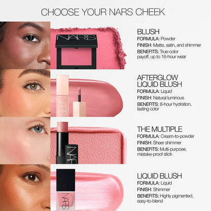 Orgasm | NARS Afterglow Liquid Blush 7ml Buildable Hydrating Blush with Sodium Hyaluronate and Vegan Protein