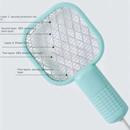Portable Mini Mosquito Swatter | USB Rechargeable Electric Bug Zapper with LED Night Light | Random color